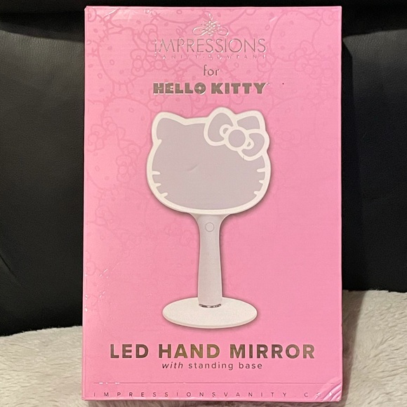 Brand New Hello Kitty LED Hand Mirror with Standing Base